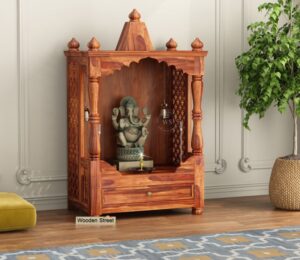 Wooden Street Home Temple Design