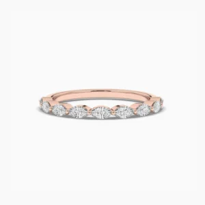 Marquise Diamond Single Prong Wedding Band