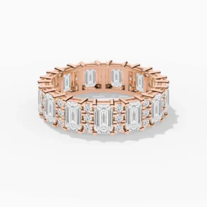 Rose Gold Emerald Cut Eternity Band