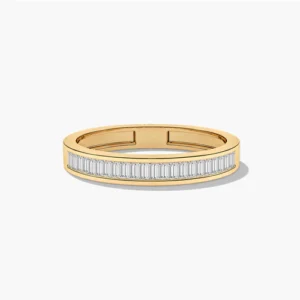 Yellow Gold and Diamond Baguette Wedding Band