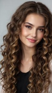 long curly hair