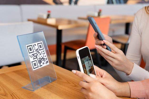 A customer using a smartphone to scan a QR code on a product label.