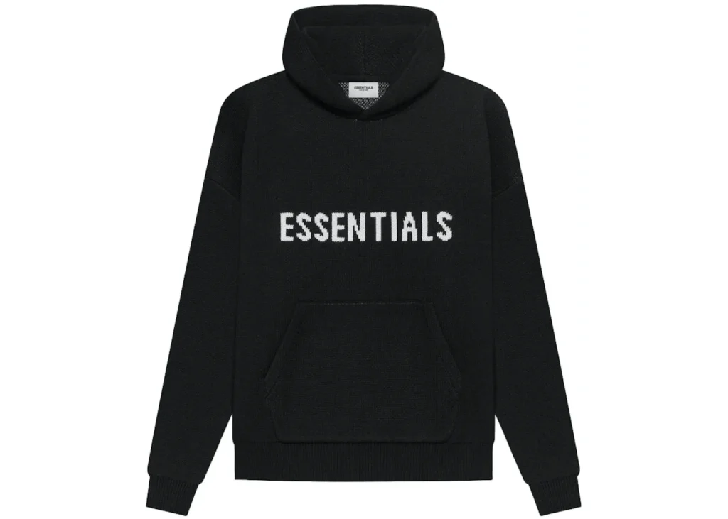 Essentials Knit Hoodie Black