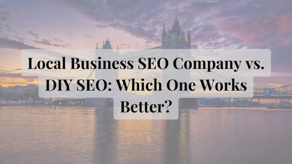 Local Business SEO Company vs. DIY SEO Which One Works Better