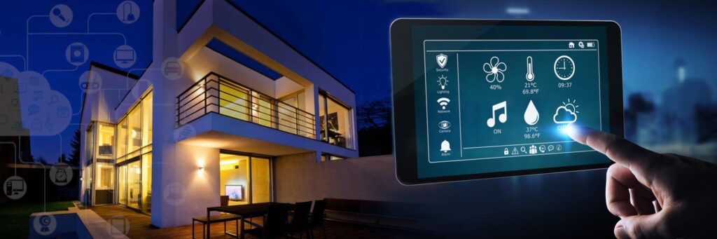 Modern smart home automation system setup in a luxury villa in Dubai, 2025