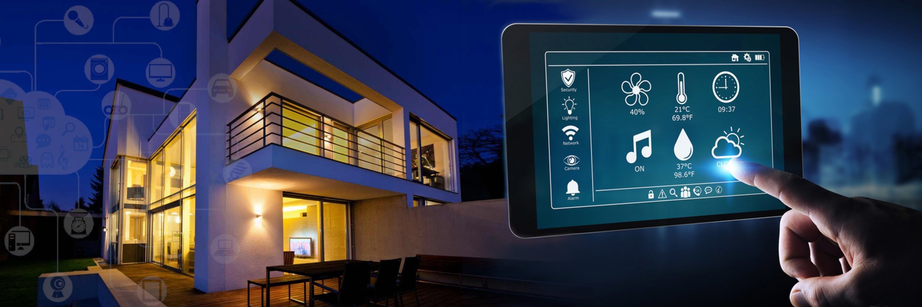 Modern smart home automation system setup in a luxury villa in Dubai, 2025