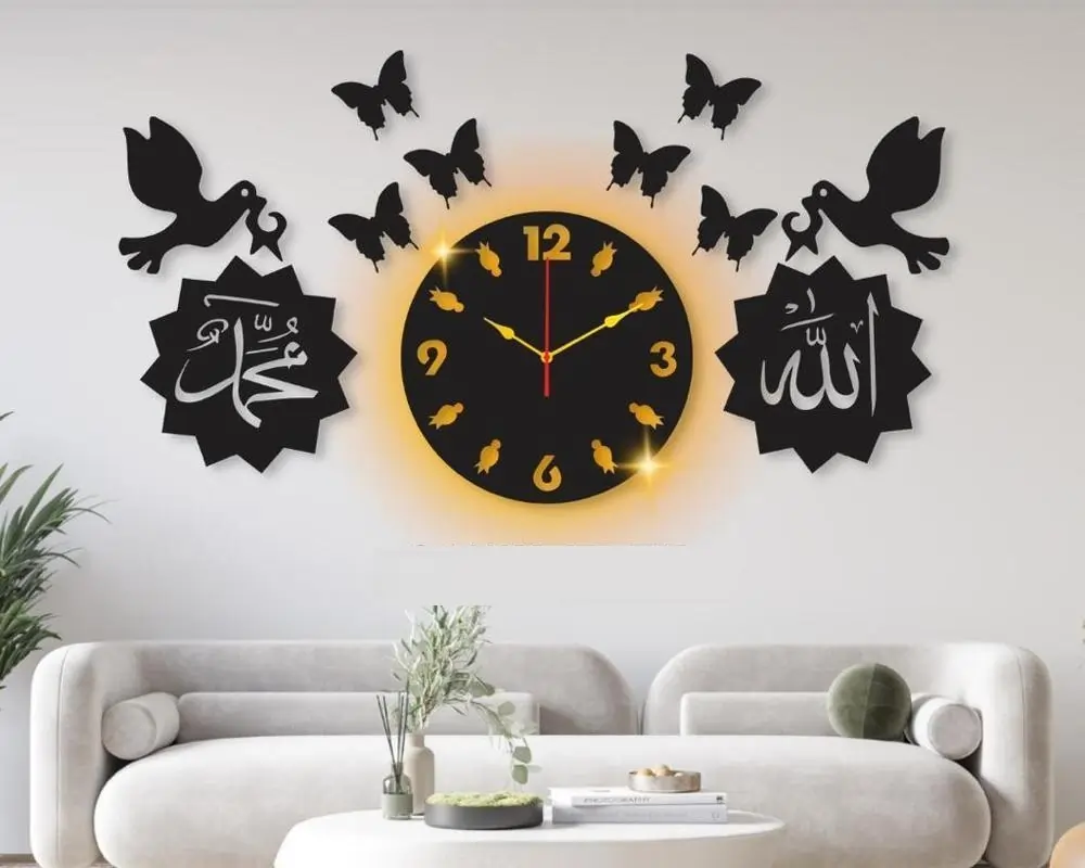 clock wall wood