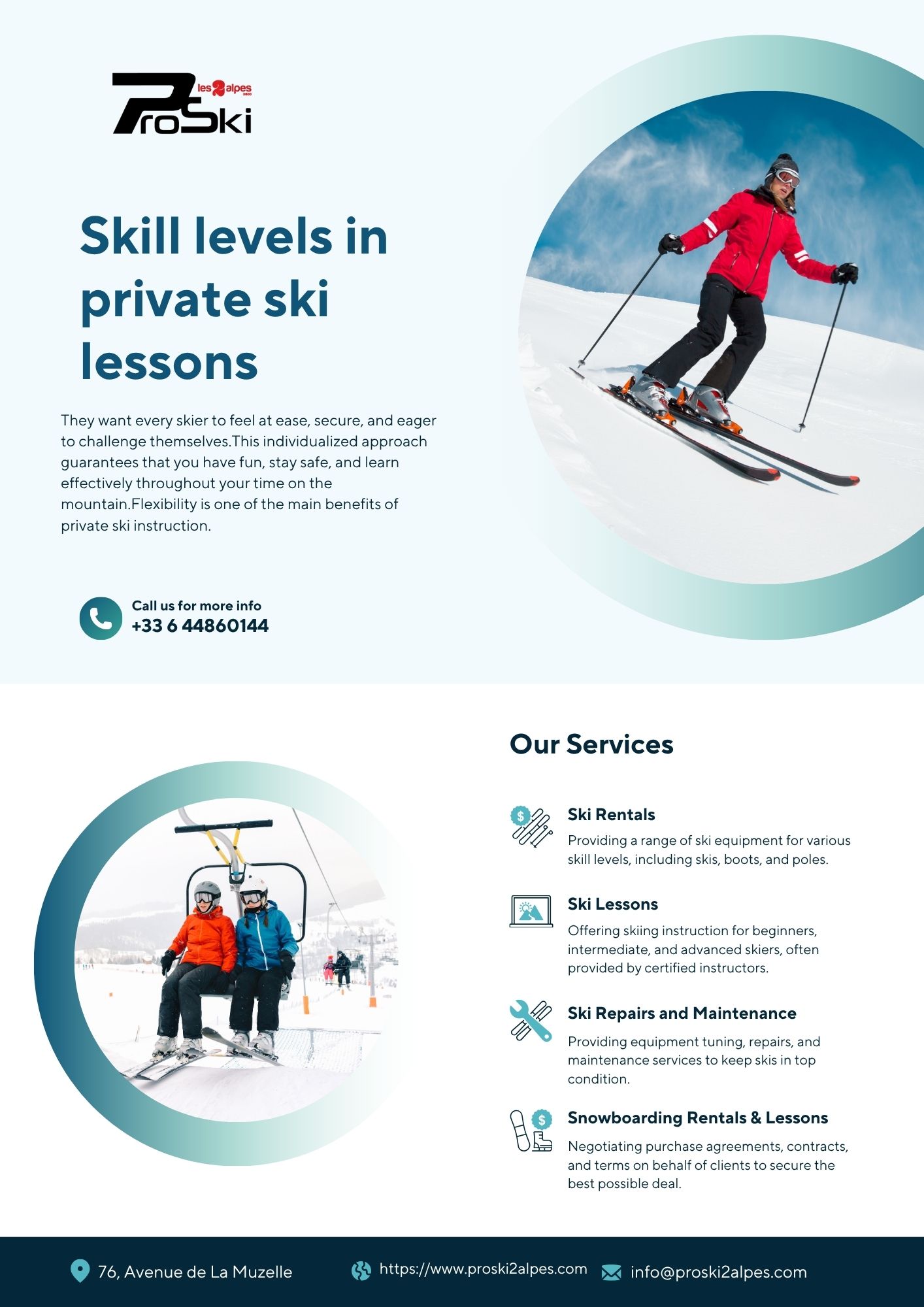 relaxed group ski lessons