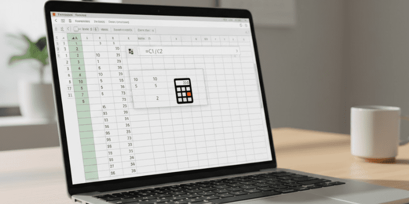division formula in excel