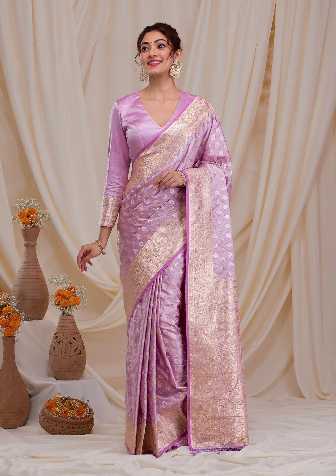 Lavender Silk Saree