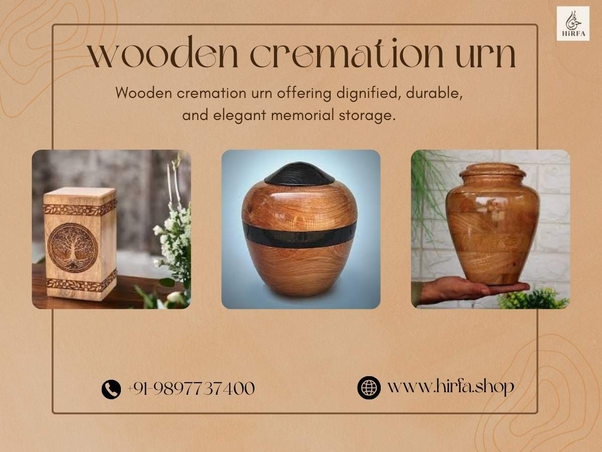 wooden cremation urn